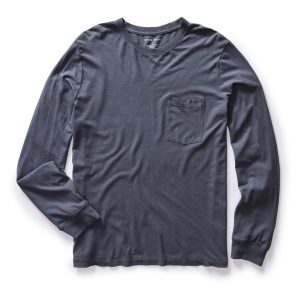 The Cotton Hemp Long Sleeve Tee in Navy