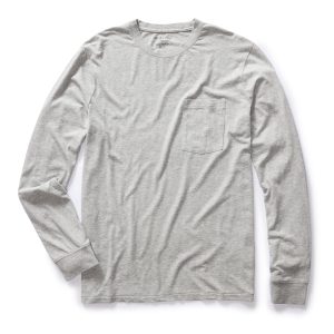 The Cotton Hemp Long Sleeve Tee in Heather Grey