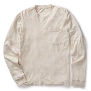The Cotton Hemp Long Sleeve Tee in Heather Oat