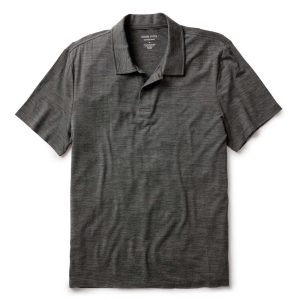 The Merino Polo in Heather Army