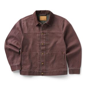 The Ryder Jacket in Burgundy Chipped Canvas