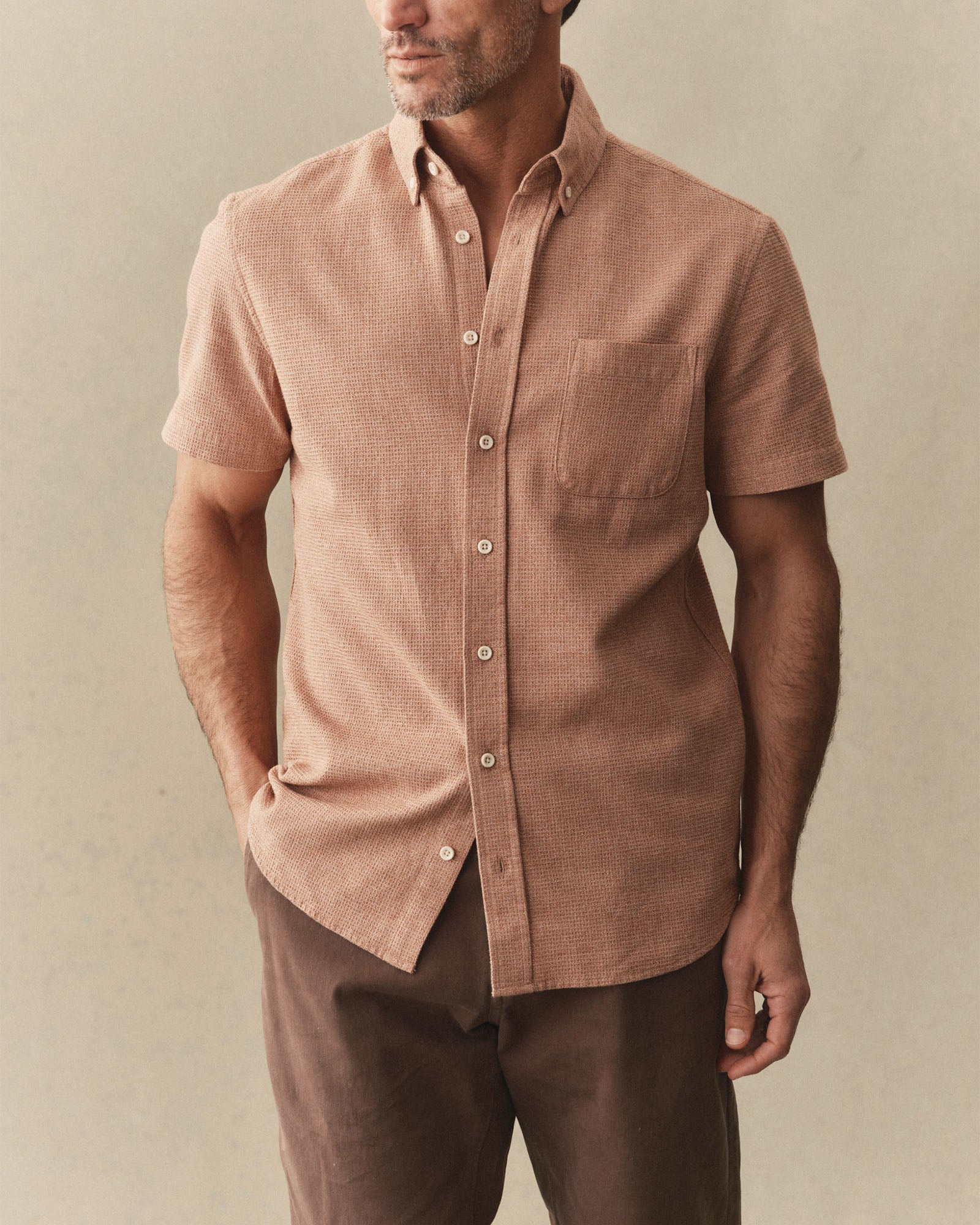 The Short Sleeve Jack in Desert Twist Waffle - Image 2