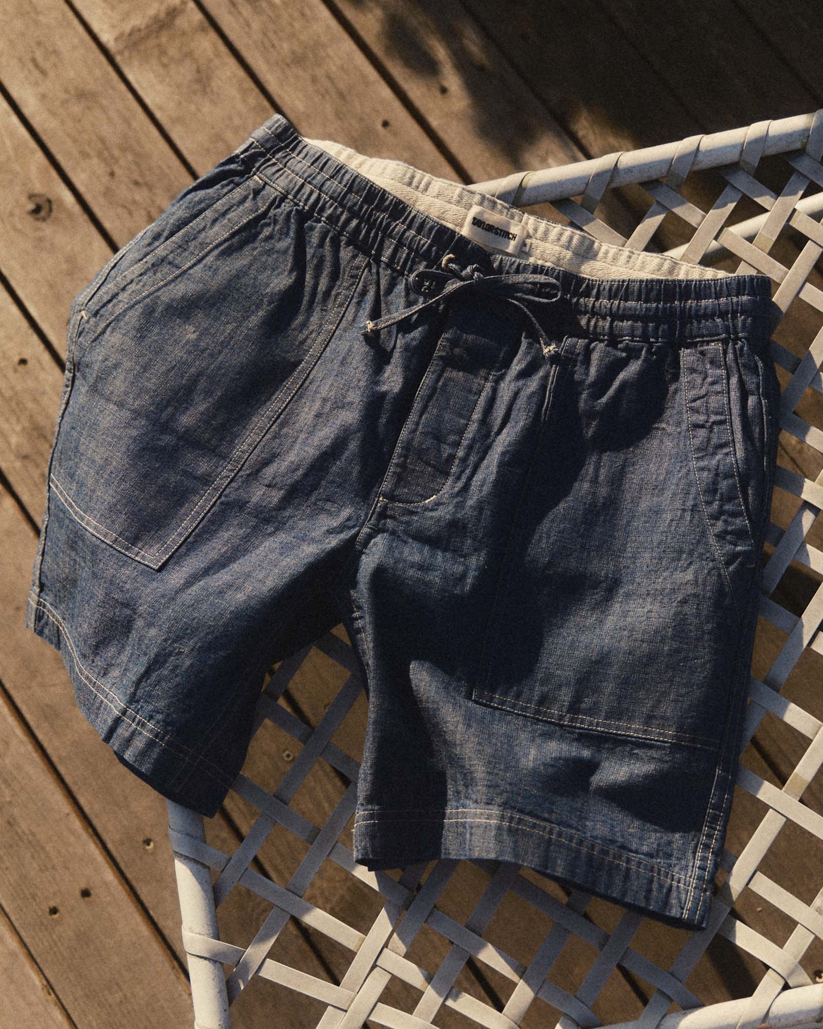 The Breakwater Short in Washed Indigo Chambray - Image 2