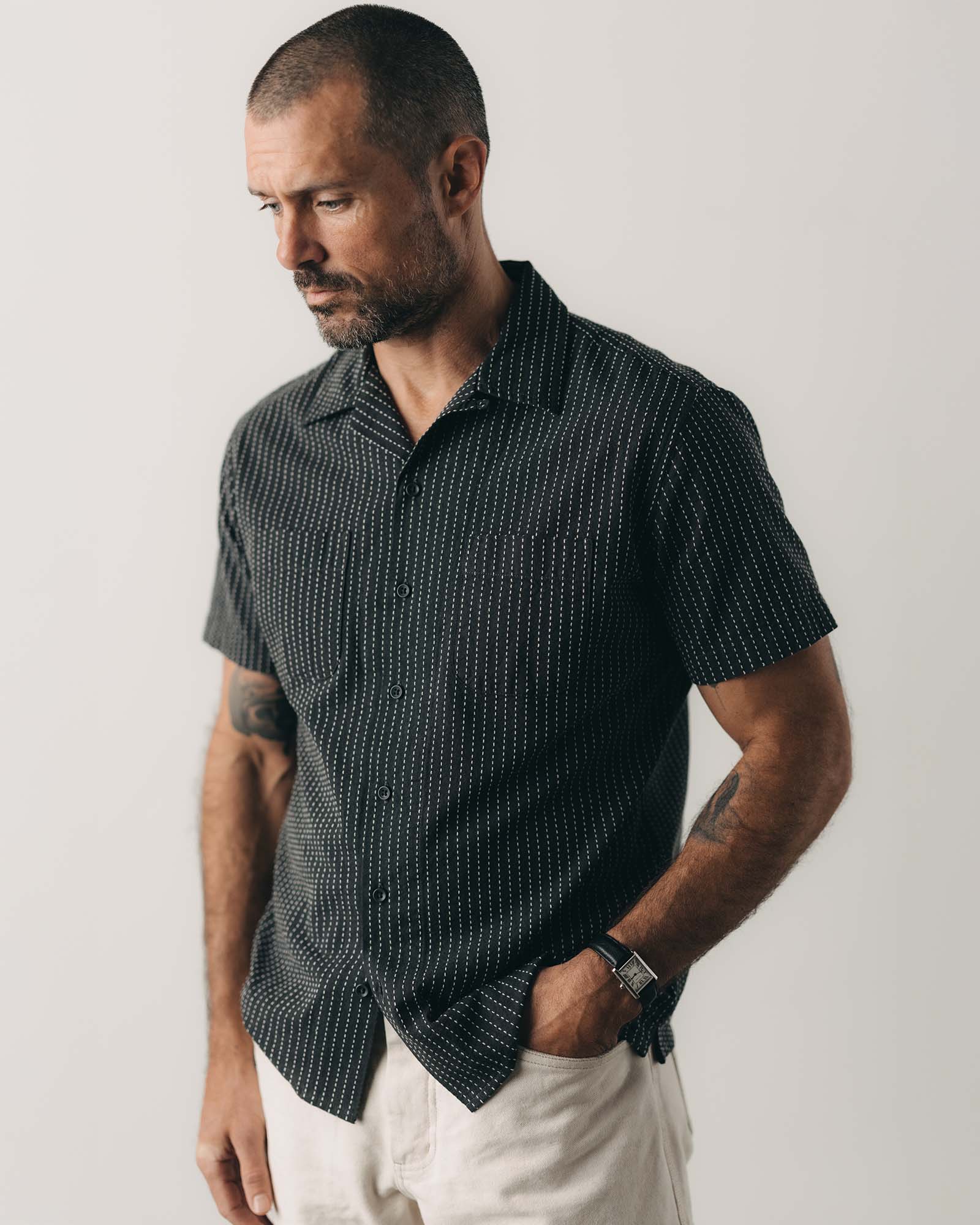 The Conrad Shirt in Pickstitch Stripe Dobby - Image 2
