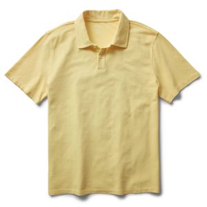 The Cotton Hemp Polo in Straw Pique