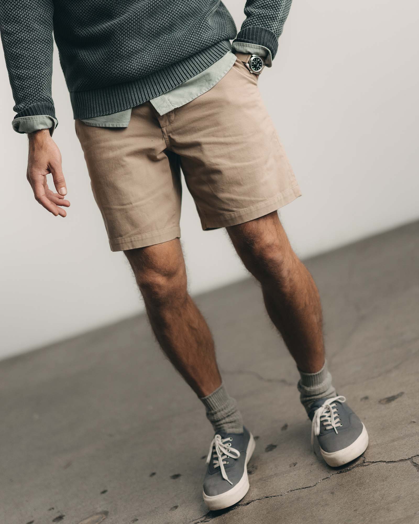 The Foundation Short in Organic Khaki - Image 2