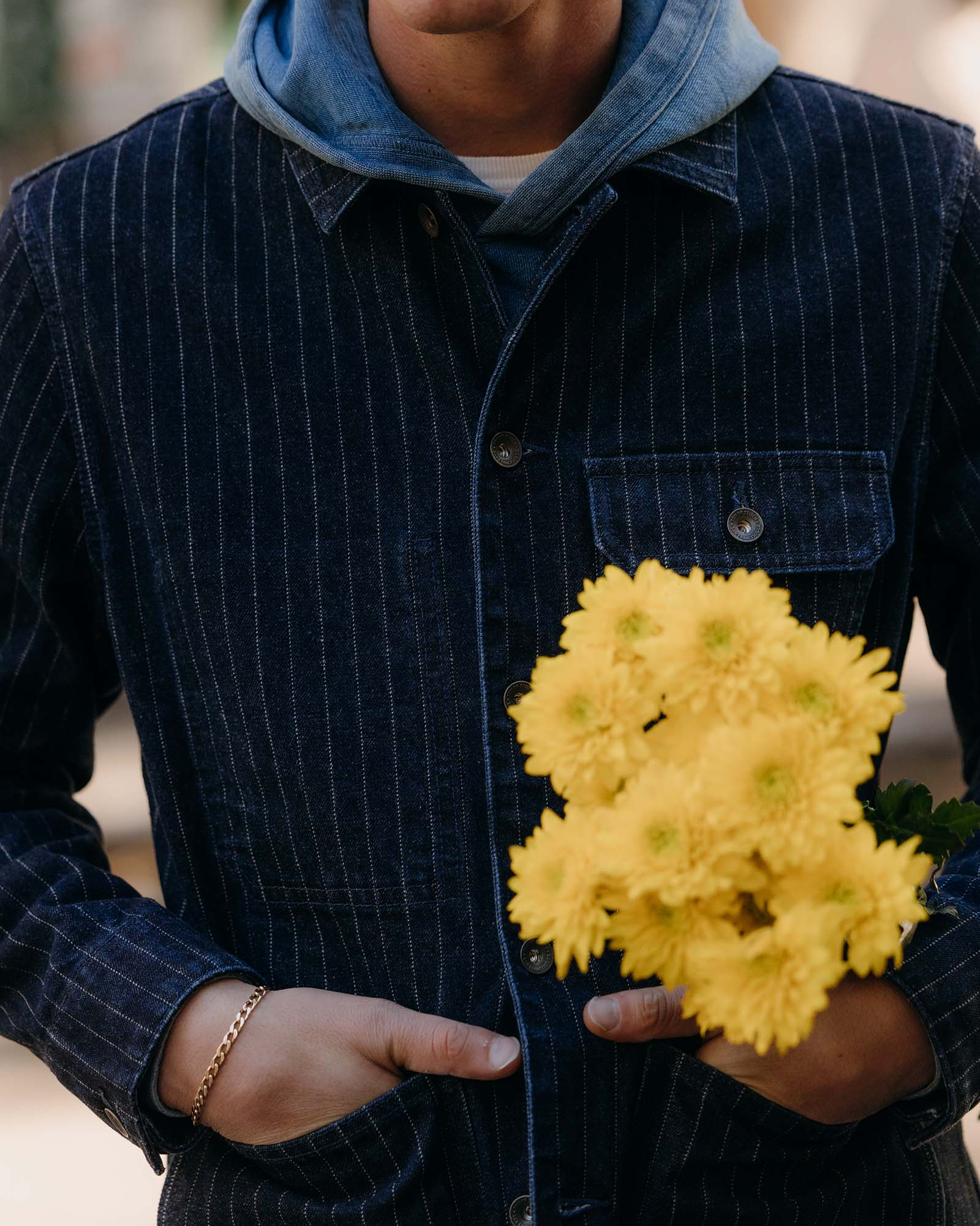 The Fremont Jacket in Rinsed Indigo Dobby Denim - Image 2