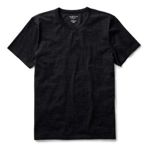The Merino Tee in Heather Black