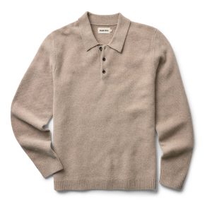The Newton Sweater Polo in Heather Oatmeal