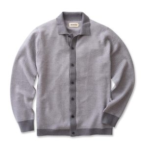 The Nichols Polo in Heather Grey Birdseye Merino