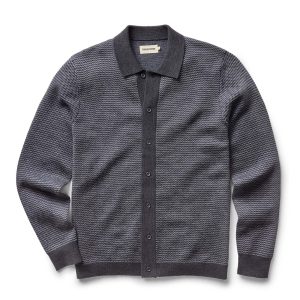 The Nichols Polo in Navy Birdseye Merino