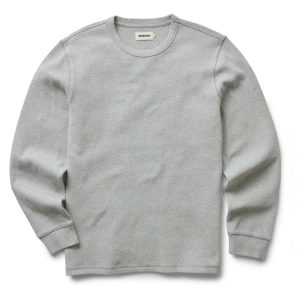 The Organic Cotton Crew in Heather Grey Waffle