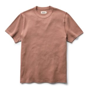 The Organic Cotton Short Sleeve Crew in Faded Brick Waffle