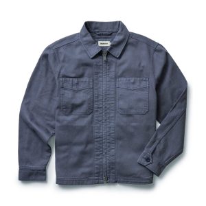 The Station Jacket in Petrol Blue Broken Twill