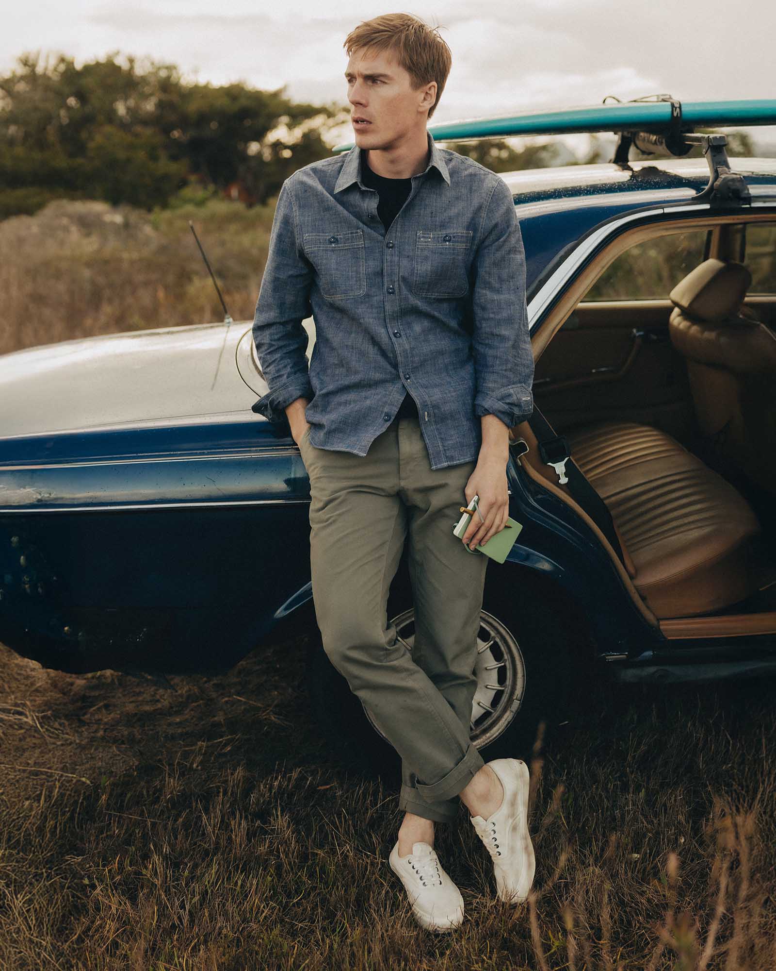 The Straight Foundation Pant in Organic Smoked Olive - Image 2