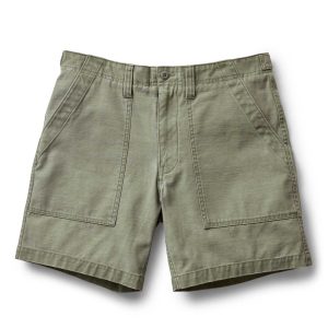 The Surplus Short in Field Olive Reverse Sateen