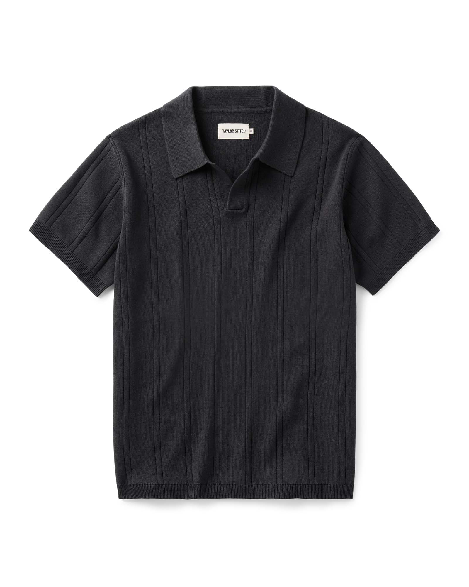The Valencia Sweater Polo in Heather Coal Rib