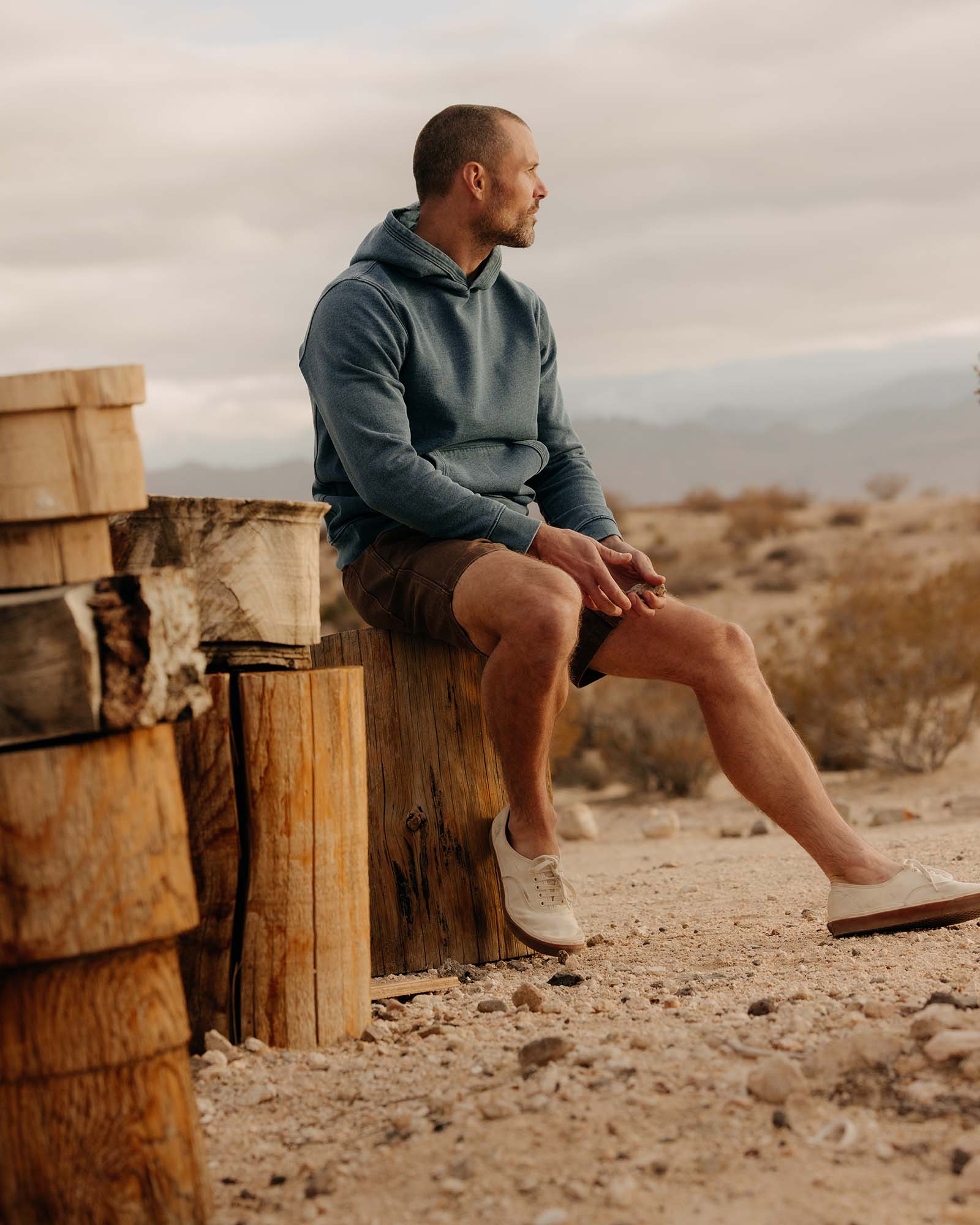 The Sunset Hoodie in Washed Indigo Terry - Image 2