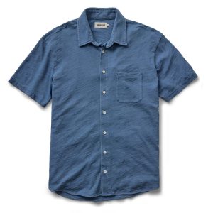 The Short Sleeve California in Washed Indigo Slub