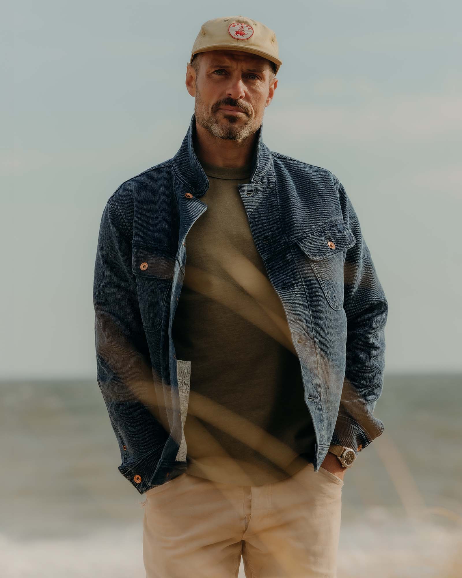 The Long Haul Jacket in Rinsed Indigo Waffle - Image 2