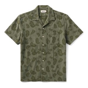 The Hawthorne Shirt in Burnt Olive Floral Jacquard