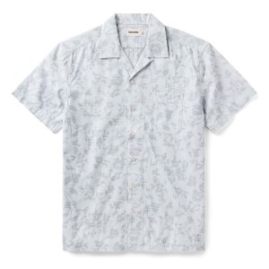 The Hawthorne Shirt in Sky Blue Floral Jacquard