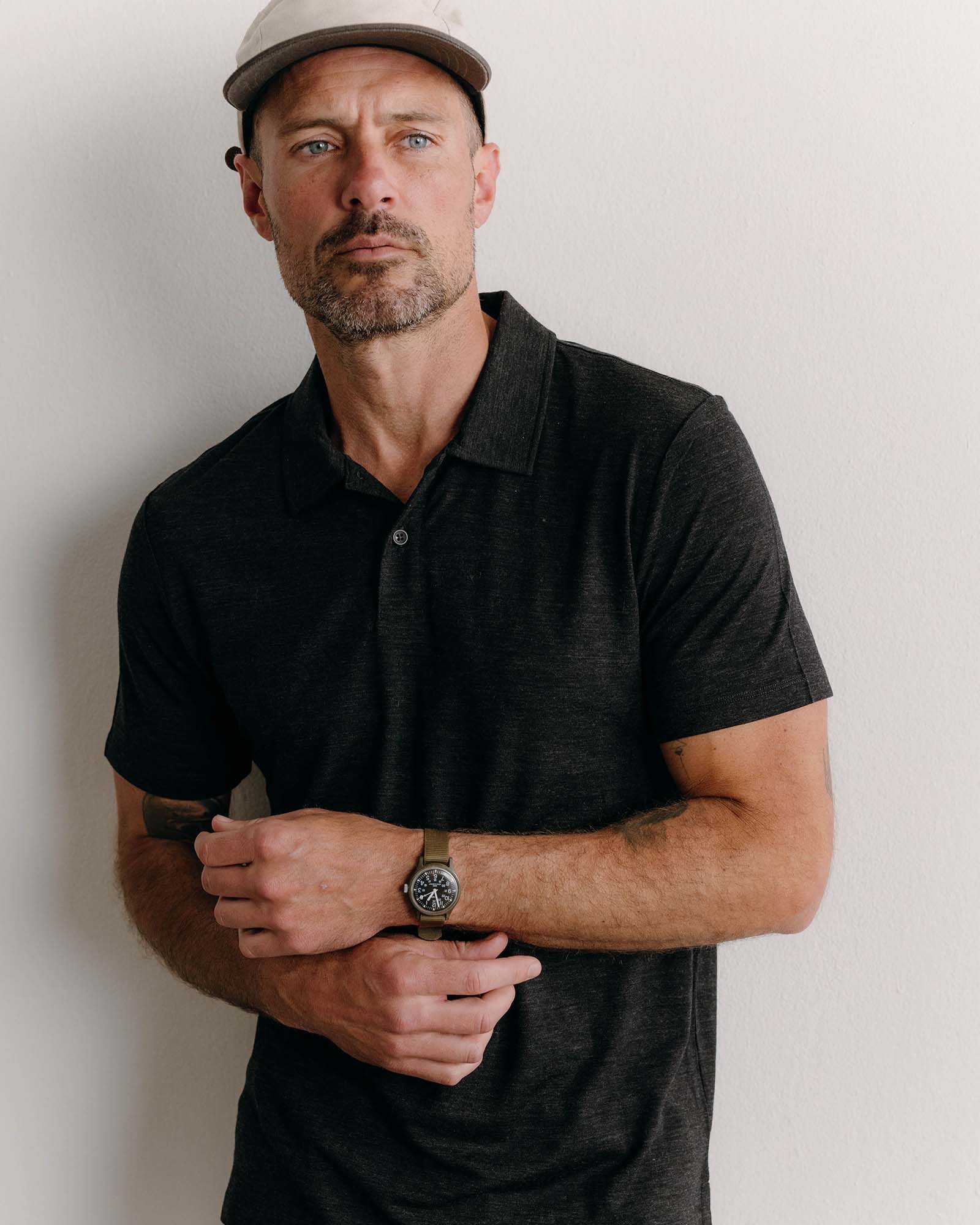 The Merino Polo in Heather Black - Image 2