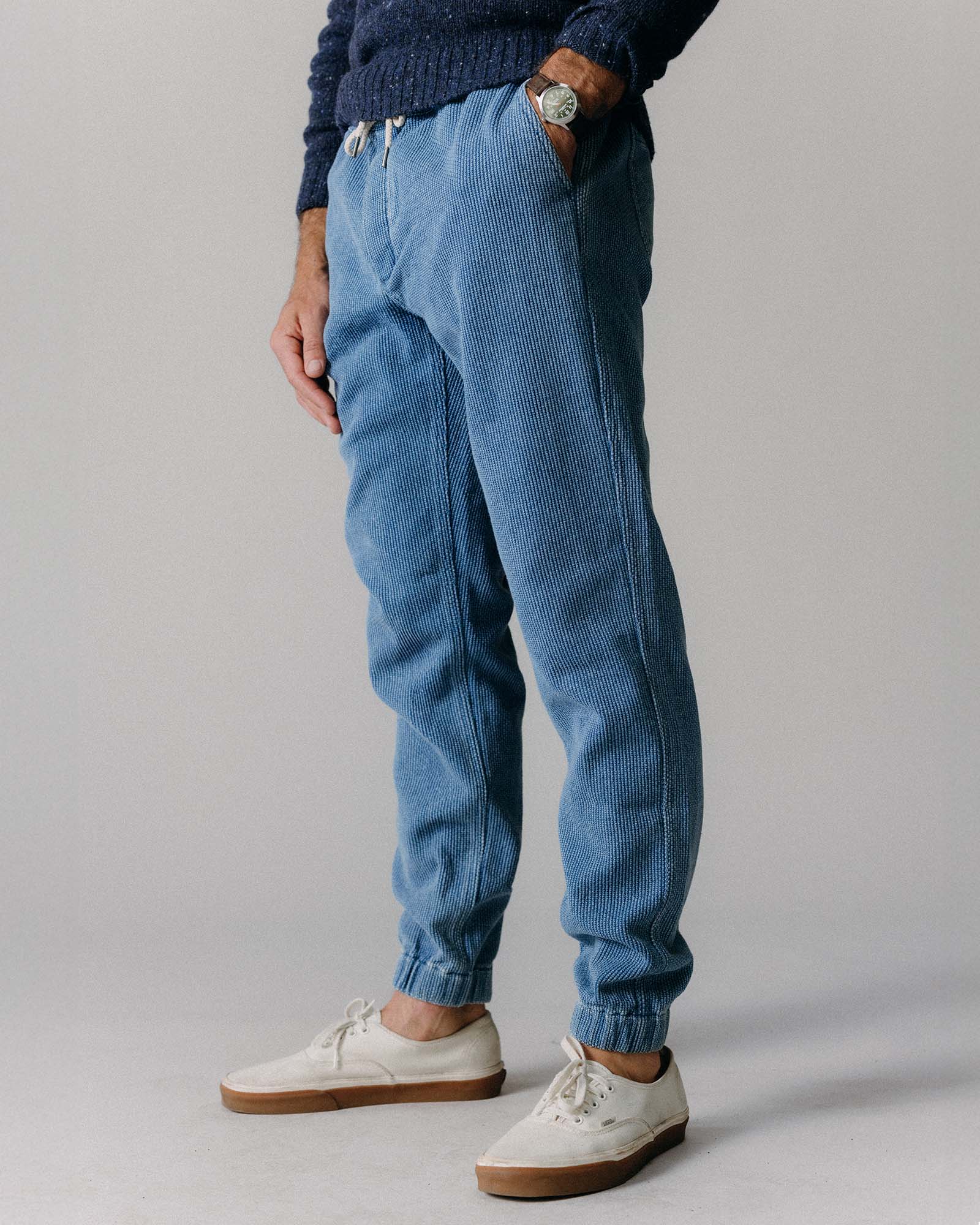 The Apres Pant in Washed Indigo Sashiko - Image 2