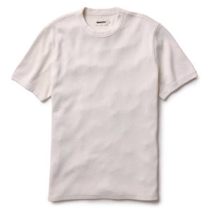 The Organic Cotton Short Sleeve Crew in Vintage White Waffle