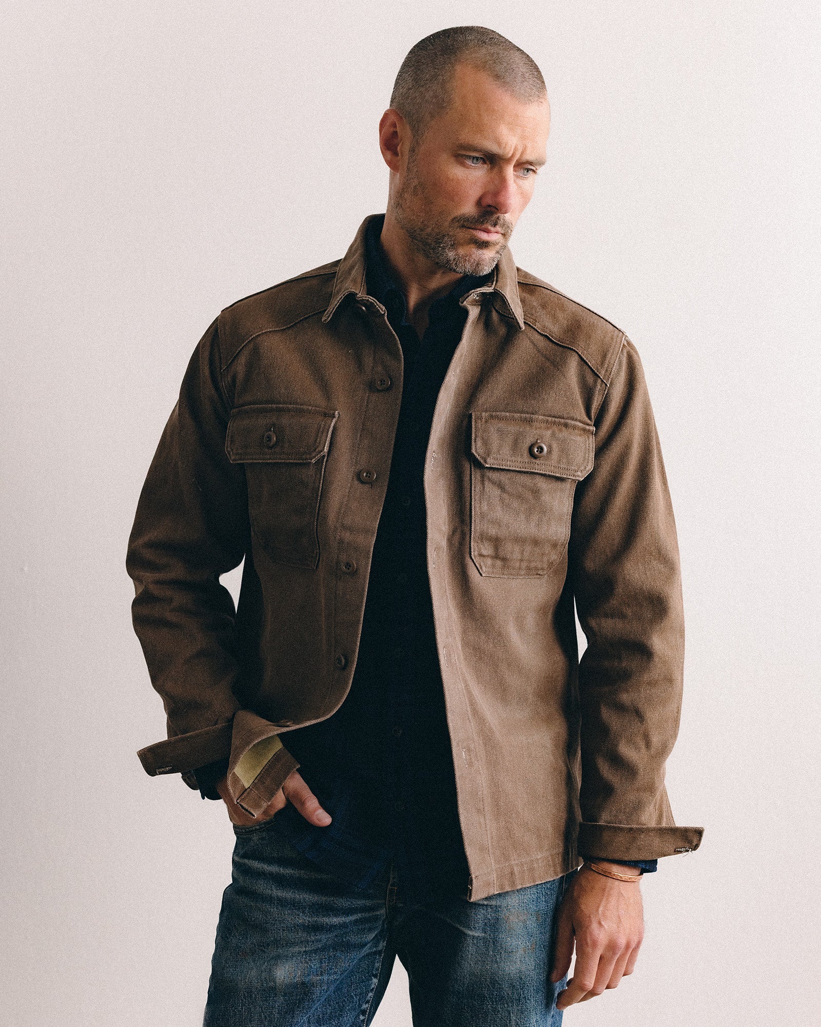The Shop Shirt in Aged Penny Chipped Canvas - Image 2