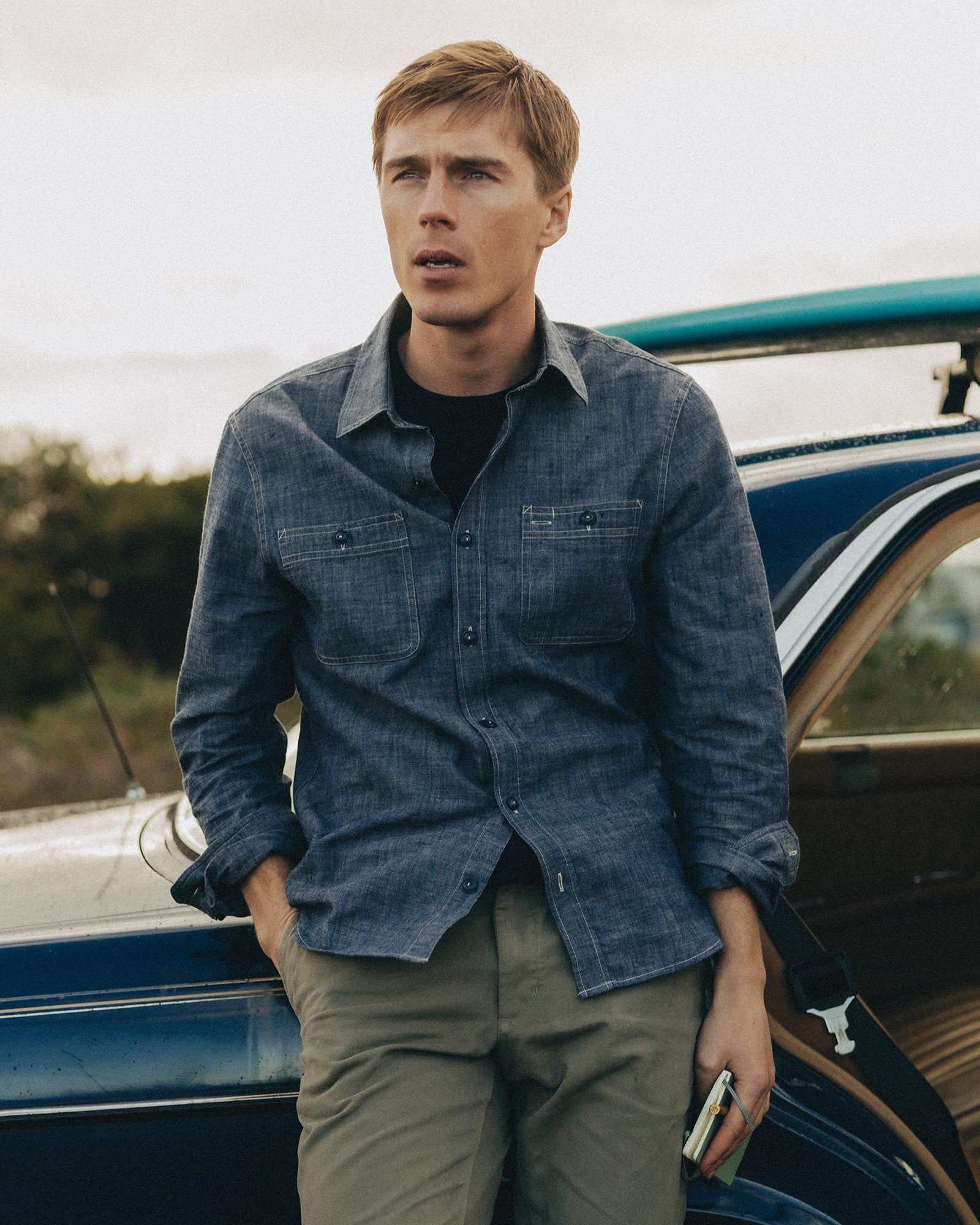 The Foundry Shirt in Rinsed Indigo Chambray - Image 2