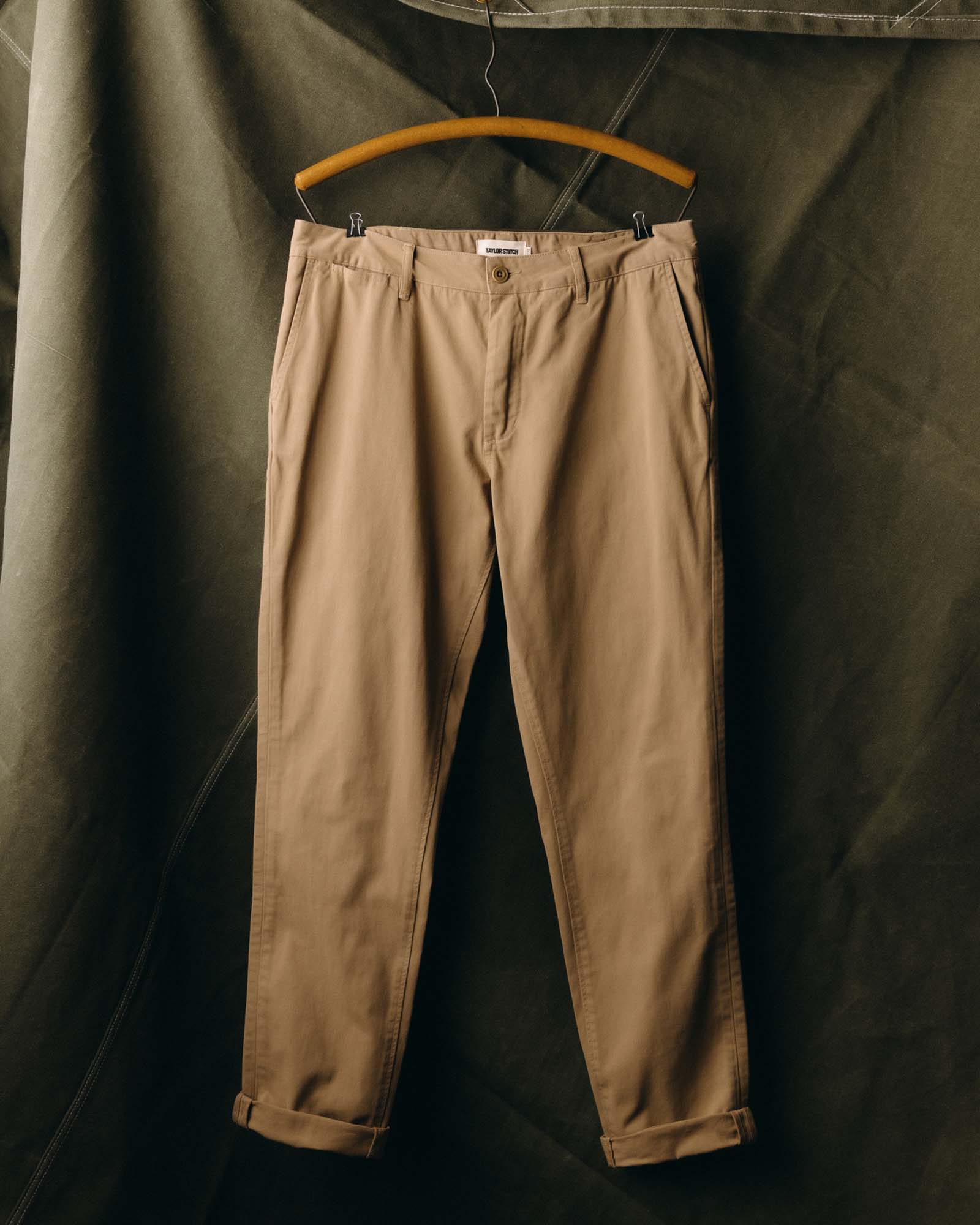 The Slim Foundation Pant in Organic Khaki - Image 2