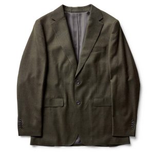 The Stevens Sportcoat in Black Olive Wool Flannel