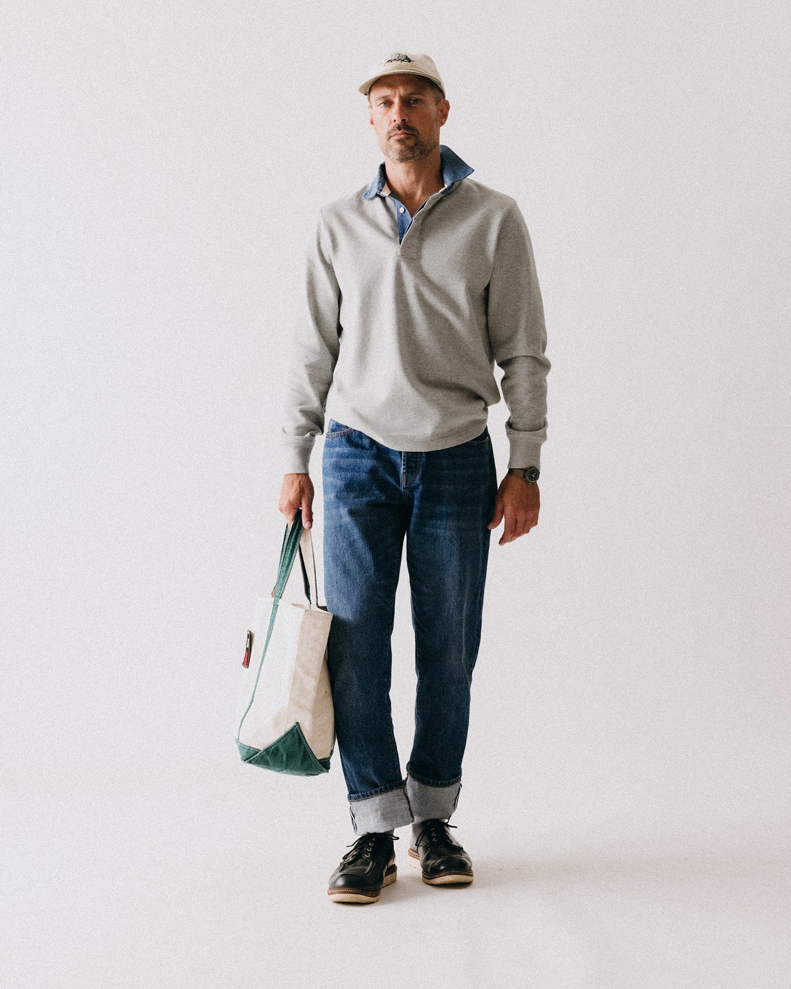 The Rugby Shirt in Heather Grey - Image 4