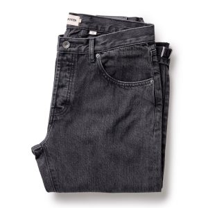 The Slim Jean in Washed Black Organic Slub Selvedge
