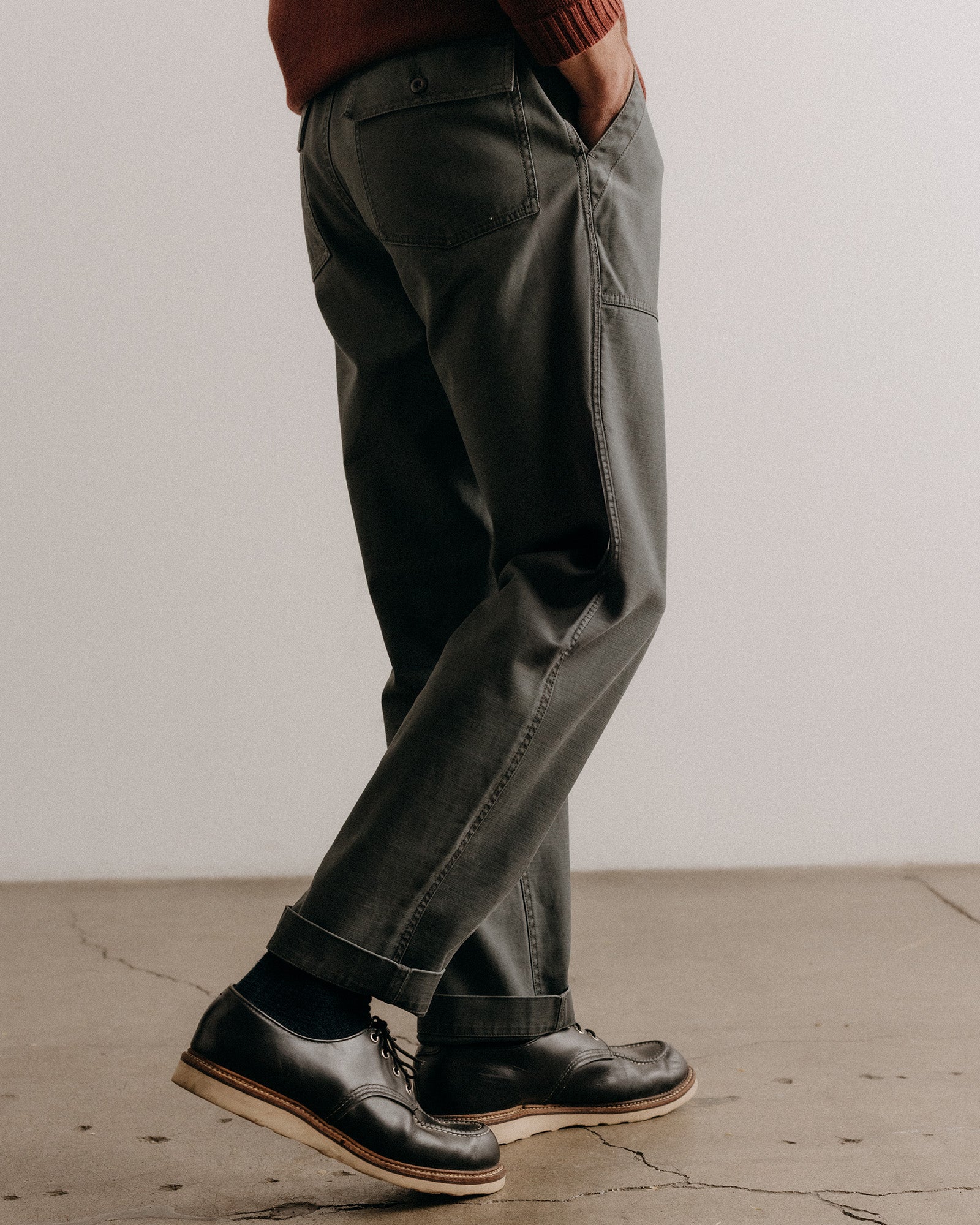 The Surplus Pant in Faded Black Reverse Sateen - Image 3