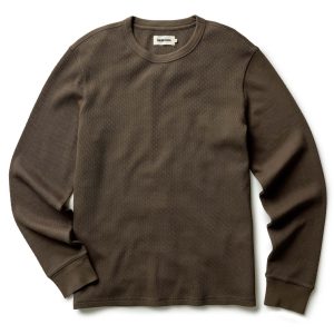 The Organic Cotton Crew in Fatigue Olive Waffle