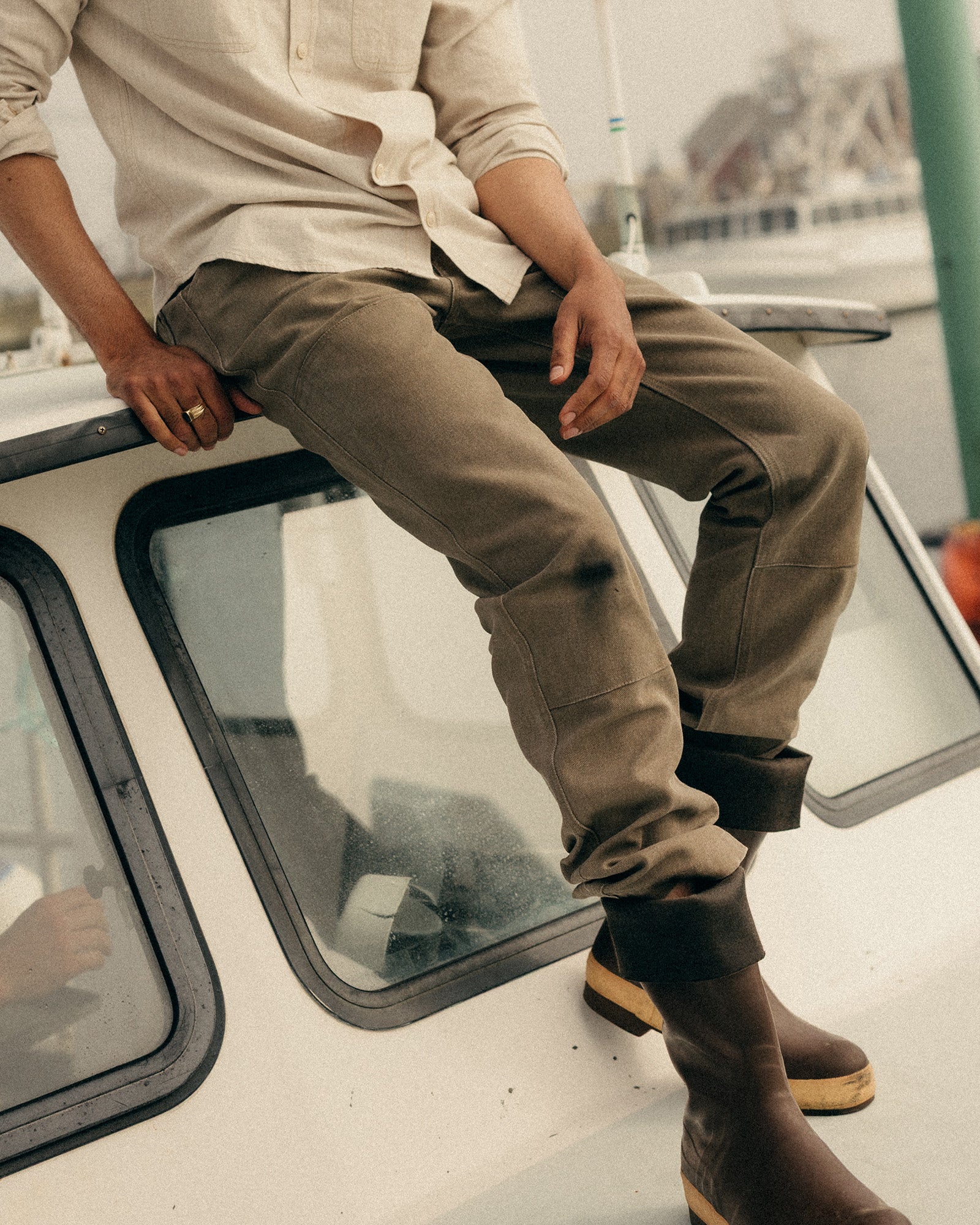 The Chore Pant in Stone Chipped Canvas - Image 2