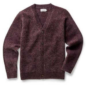 The Eastmoor Cardigan in Heather Port Wool