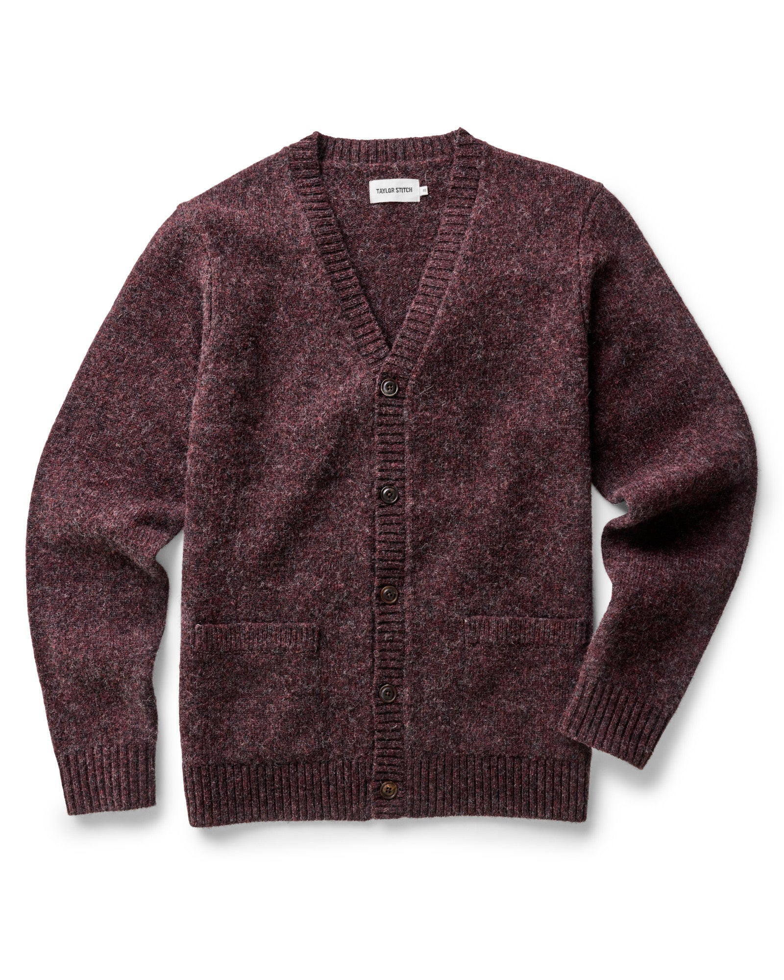 The Eastmoor Cardigan in Heather Port Wool