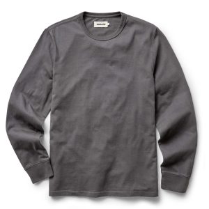 The Organic Cotton Long Sleeve Tee in Faded Black