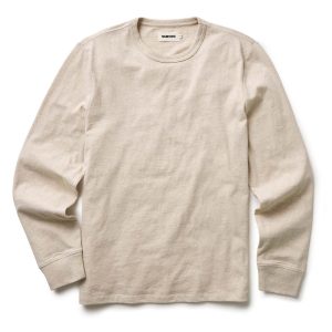 The Organic Cotton Long Sleeve Tee in Heather Oat