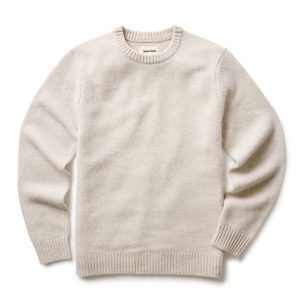 The Eastmoor Sweater in Heather Ivory Wool